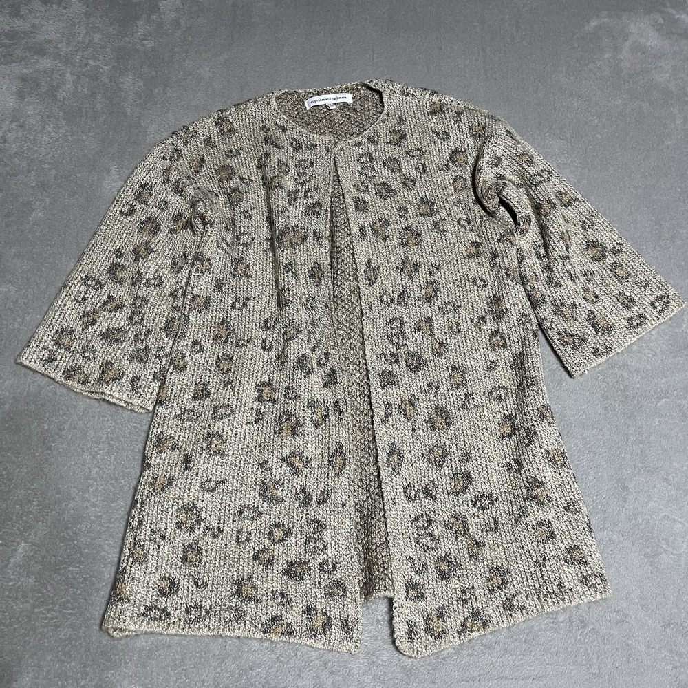 Cupcakes and Cashmere Cardigan Womens XS Multicolor Animal Print Open Front Boho - Picture 1 of 9